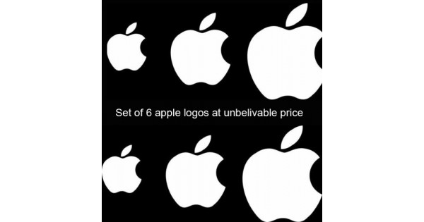 Set of 8 apple logo sticker decals for bikes, cars, laptops, mobile